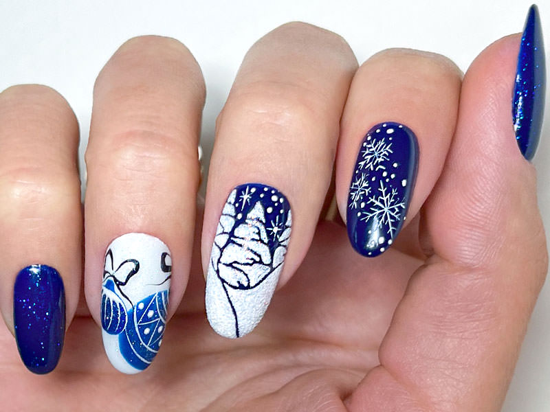 Idee Nail Art - Fiorenza Pecci: Natale in blu