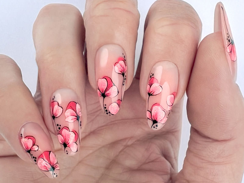 Nail art mania - Sara Colleoni: Lipgloss Nails fiorito