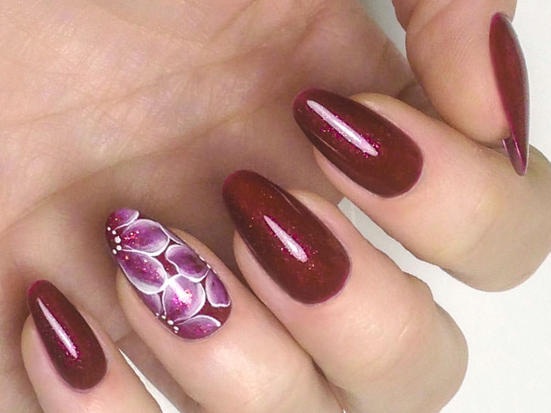 Idee Nail Art - Monica Gardel: Fiori & Colori Scuri