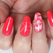 Idee Nail Art - Gioia del Zotto: Rosso corallo & fiori